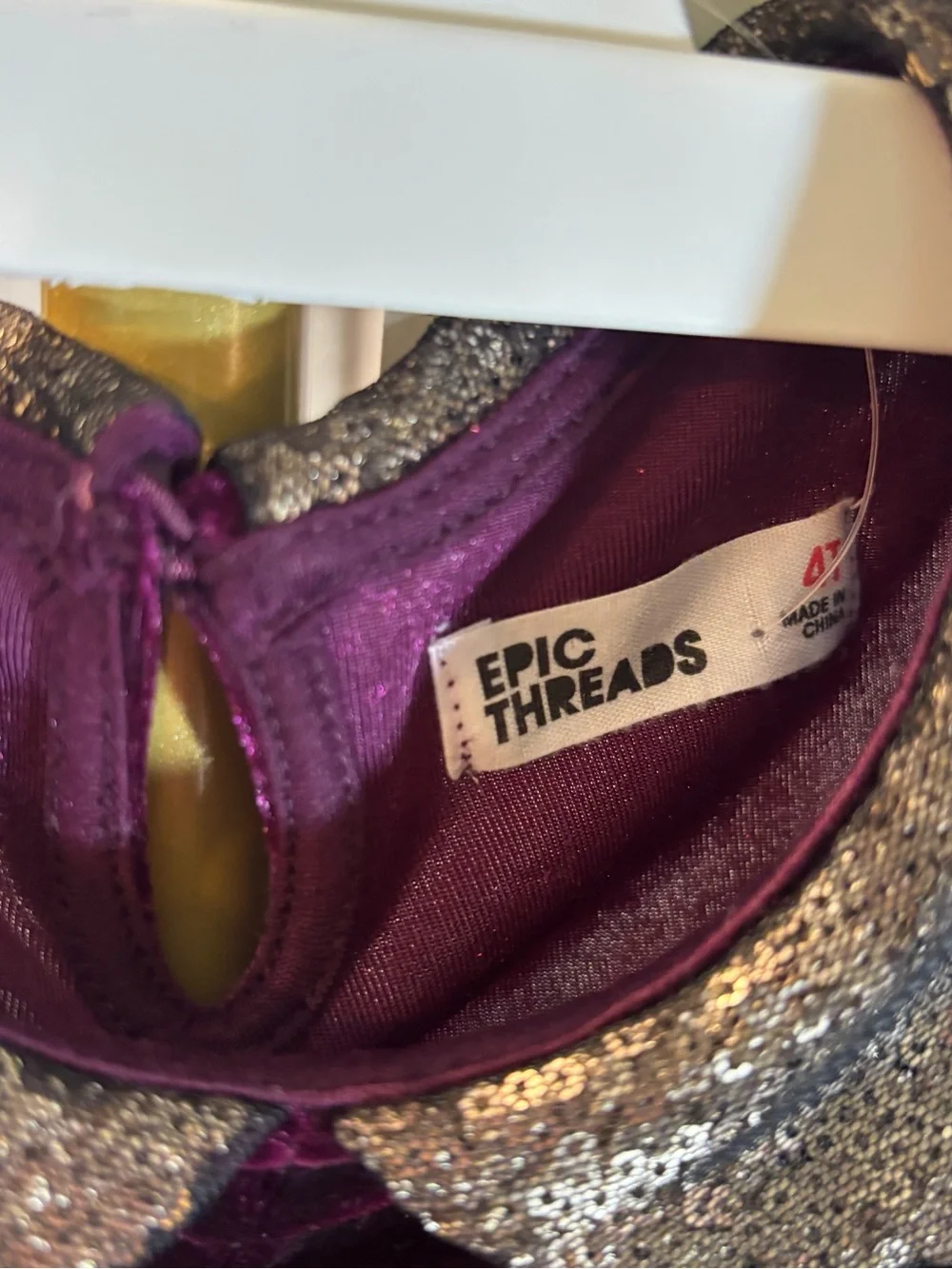 New Epic Threads Girls Dress Size 4 4t Purple Velvet A Line Sequin Collar